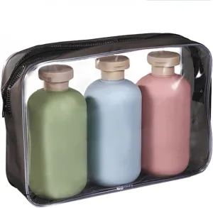 10oz Travel Shampoo Bottle with Flip Cap 3 Pack, Plastic Refillable Squeeze Empty Bottles for Lotion Conditioner Body Wash and Liquid Toiletry Portable Leak-Proof 300ML(Pink Blue Green)