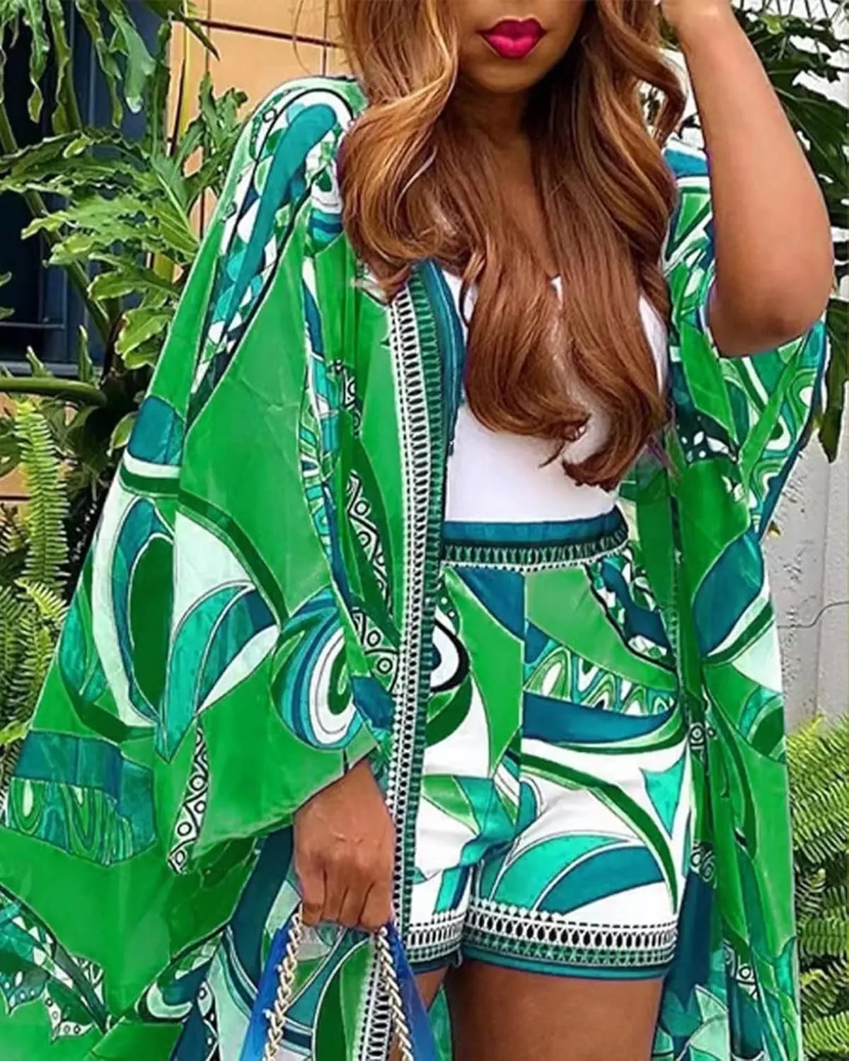 2 Piece Outfits for Women Sexy Beach Cover Up Shorts Set Open Front Long Cardigan