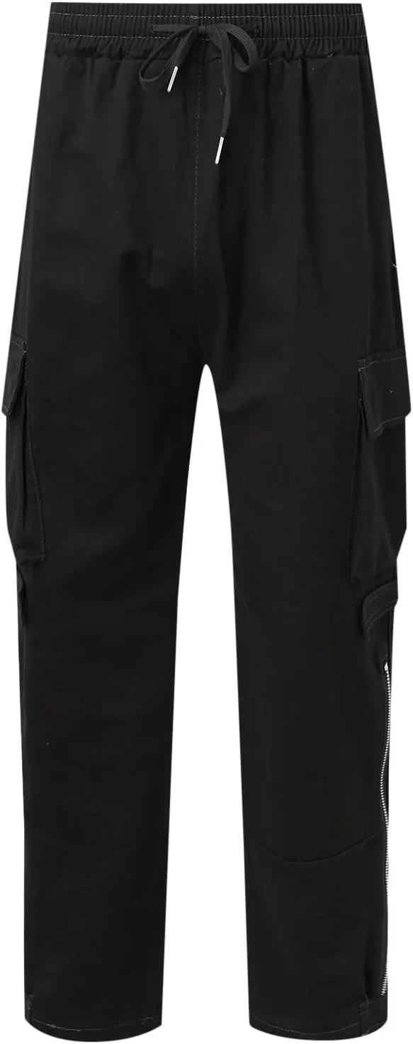 2023 Mens Cargo Pants with Multi Pockets Casual Joggers Hiking Pants Plus Size Loose Straight Sweatpants Stylish Trousers