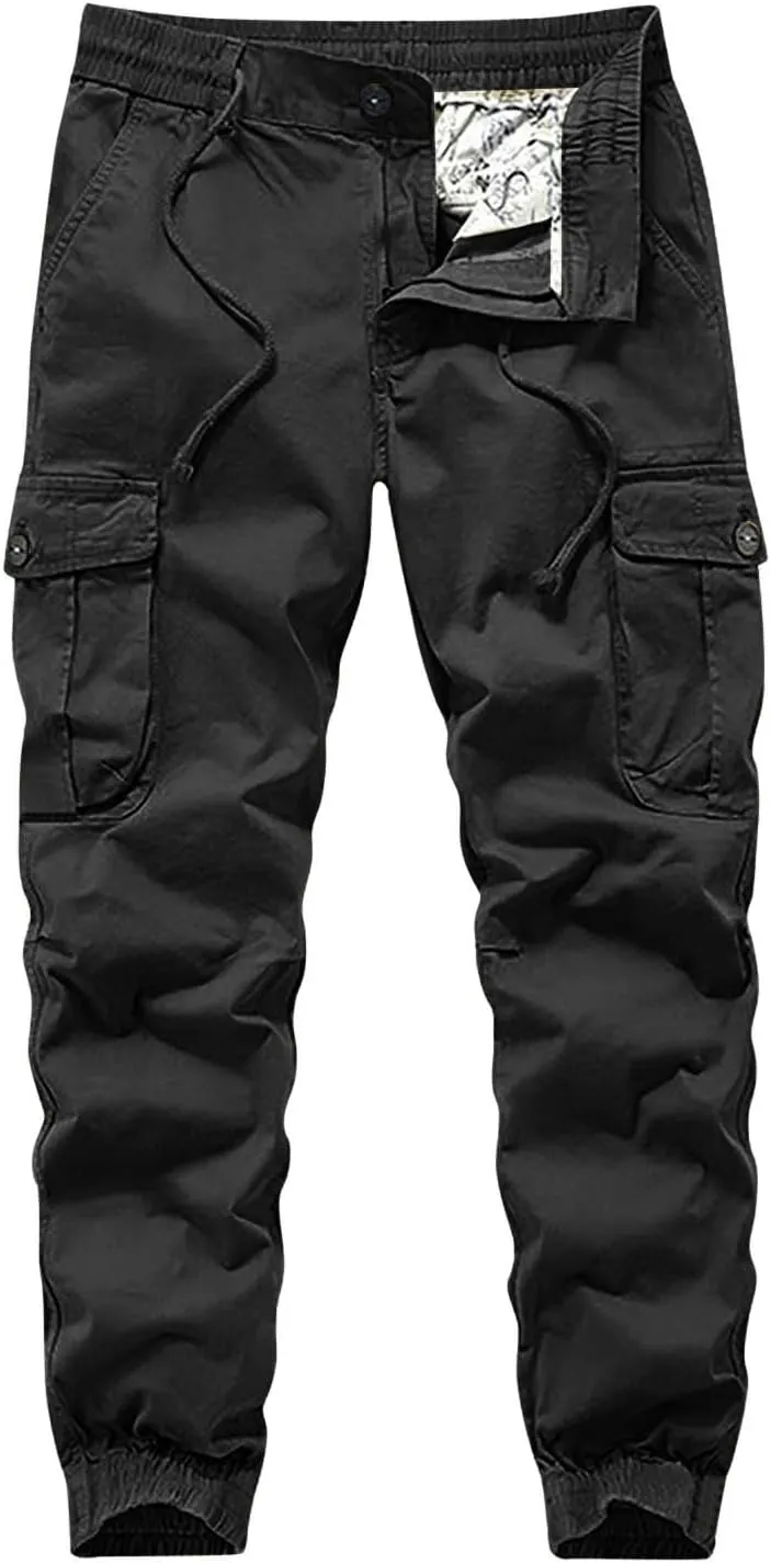 2023 Men's Cargo Pants with Multi Pockets Casual Work Trousers Plus Size Lightweight Jogger Pant Outdoor Hiking Sweatpants