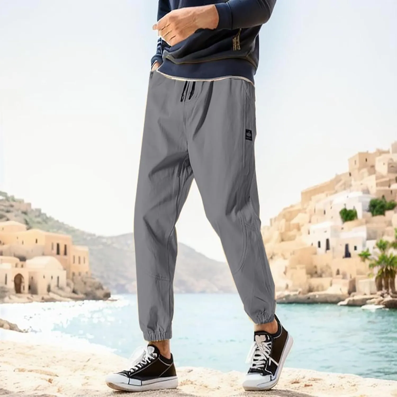 2023 Men's Sweatpants Plus Size Fashion Carge Overalls Elastic Waist Joggers Pant Men's Casual Sport Pants Trousers