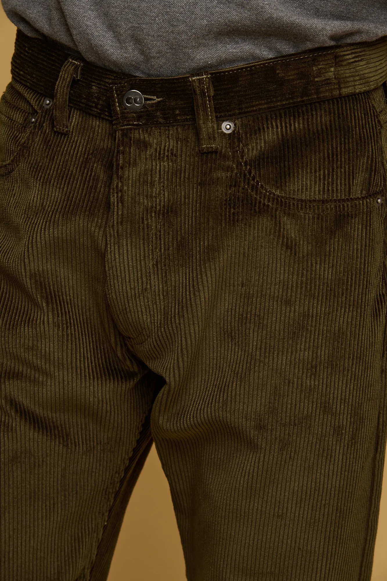 5 Pocket Corduroy Jean  - Dark Olive