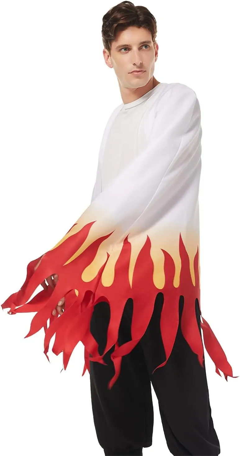 Adult Rengoku Robe Kimetsu Cosplay Costume Kimono Cape Kyoujurou Cloak Halloween Suit