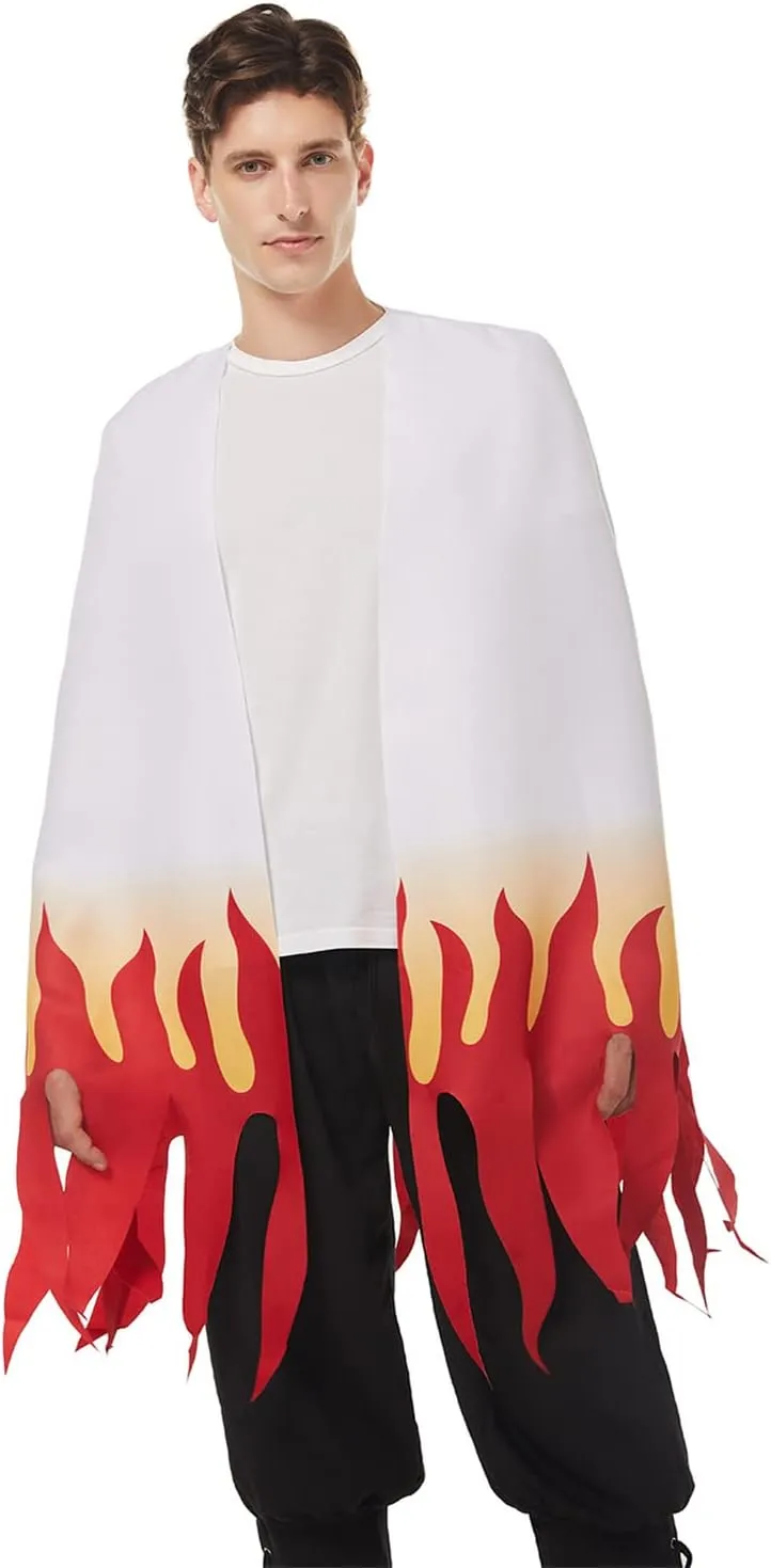 Adult Rengoku Robe Kimetsu Cosplay Costume Kimono Cape Kyoujurou Cloak Halloween Suit