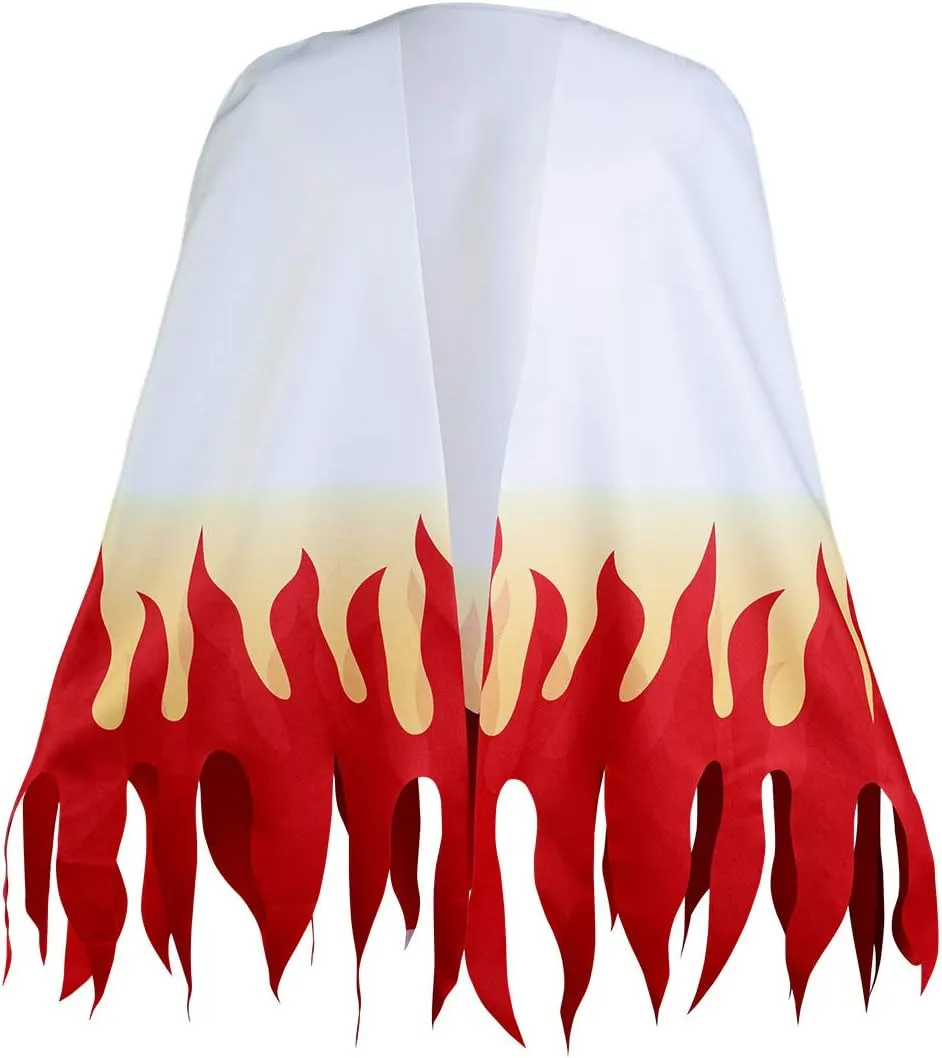 Adult Rengoku Robe Kimetsu Cosplay Costume Kimono Cape Kyoujurou Cloak Halloween Suit