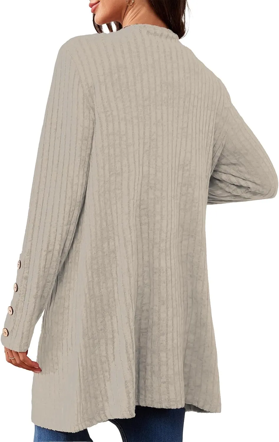Askyes Womens Cardigan Sweater Long Sleeve Lightweight Open Front Button Closure Fall Cardigans for Women Casual with Pockets