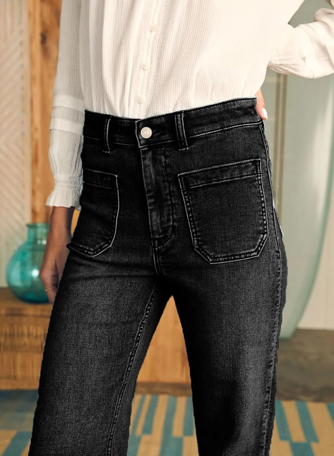 Astylish Women's Wide Leg Jeans High Waisted Stretchy Straight Leg Jeans Loose Trendy Denim Pants with Pocket