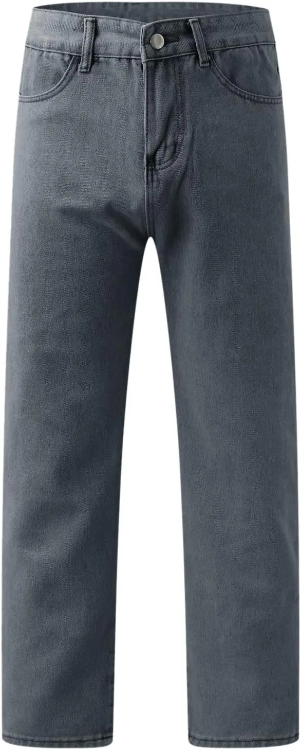 Baggy Jeans for Men Y2K Straight Wide Leg Jeans Casual Vintage Streetwear Hip Hop Trendy Skater Denim Pants Trousers