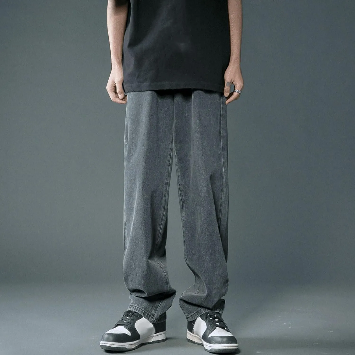 Baggy Jeans for Men Y2K Straight Wide Leg Jeans Casual Vintage Streetwear Hip Hop Trendy Skater Denim Pants Trousers