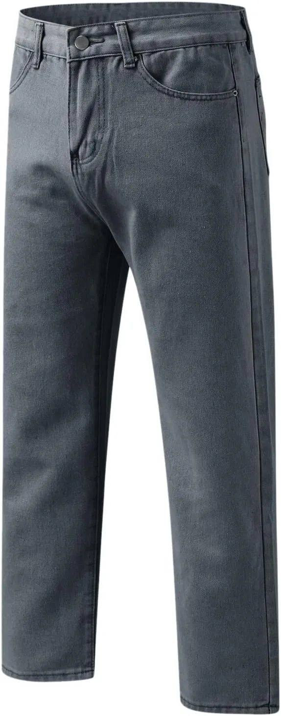 Baggy Jeans for Men Y2K Straight Wide Leg Jeans Casual Vintage Streetwear Hip Hop Trendy Skater Denim Pants Trousers