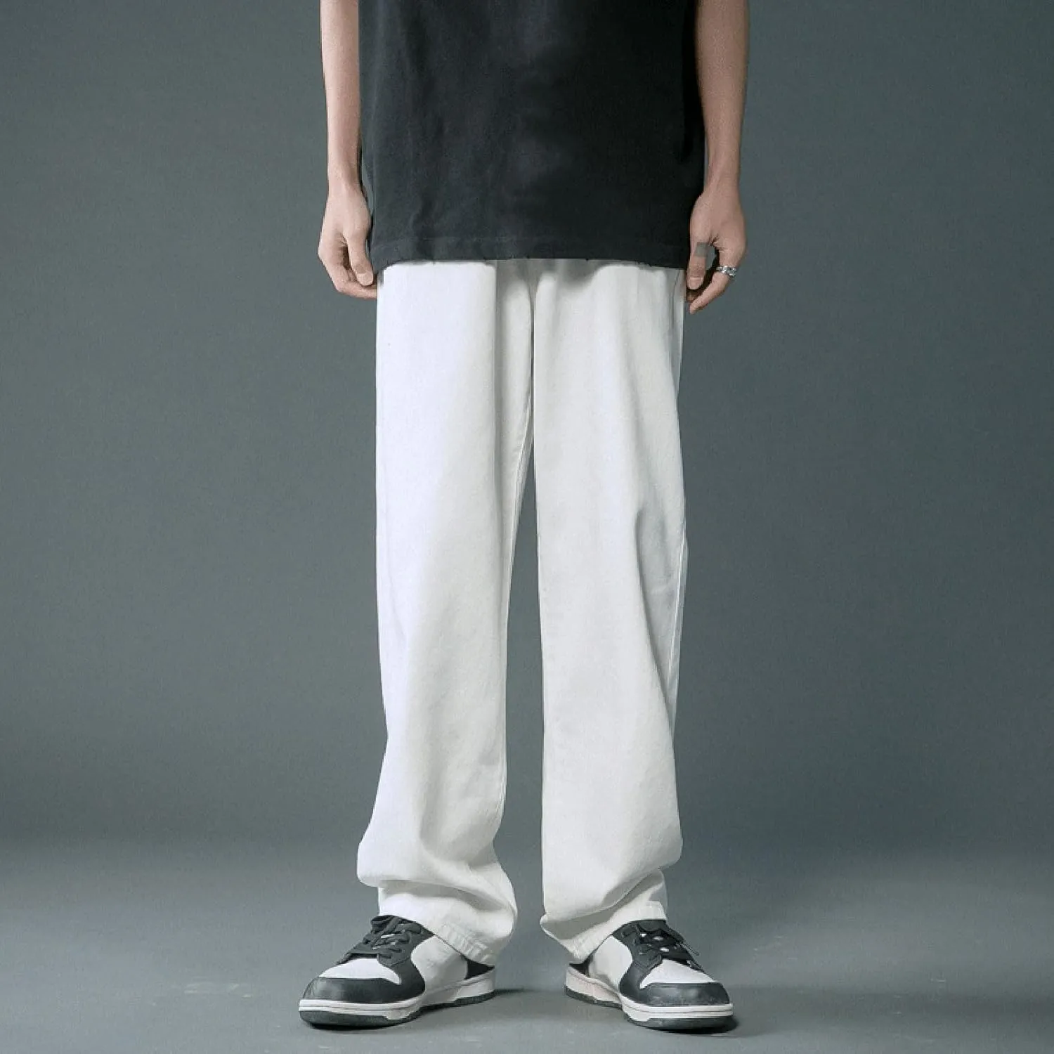 Baggy Jeans for Men Y2K Straight Wide Leg Jeans Casual Vintage Streetwear Hip Hop Trendy Skater Denim Pants Trousers