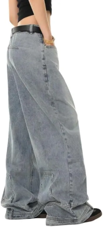 Baggy Jeans for Women Men Ripped Straight Leg Pants High Waisted Distressed Jeans Y2K Grunge Summer Clothes.
