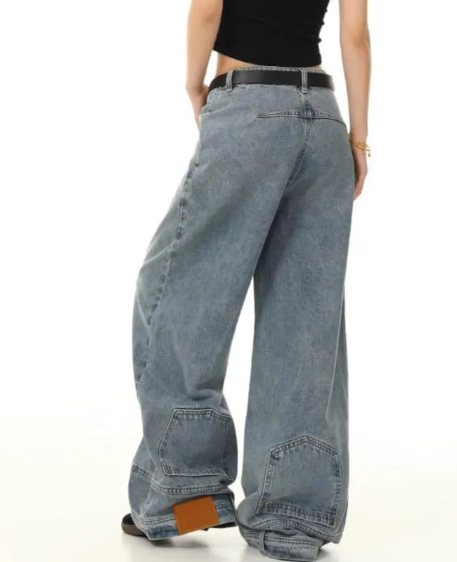 Baggy Jeans for Women Men Ripped Straight Leg Pants High Waisted Distressed Jeans Y2K Grunge Summer Clothes.