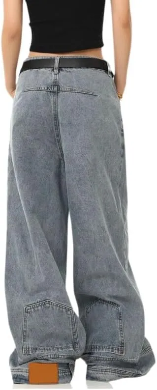 Baggy Jeans for Women Men Ripped Straight Leg Pants High Waisted Distressed Jeans Y2K Grunge Summer Clothes.