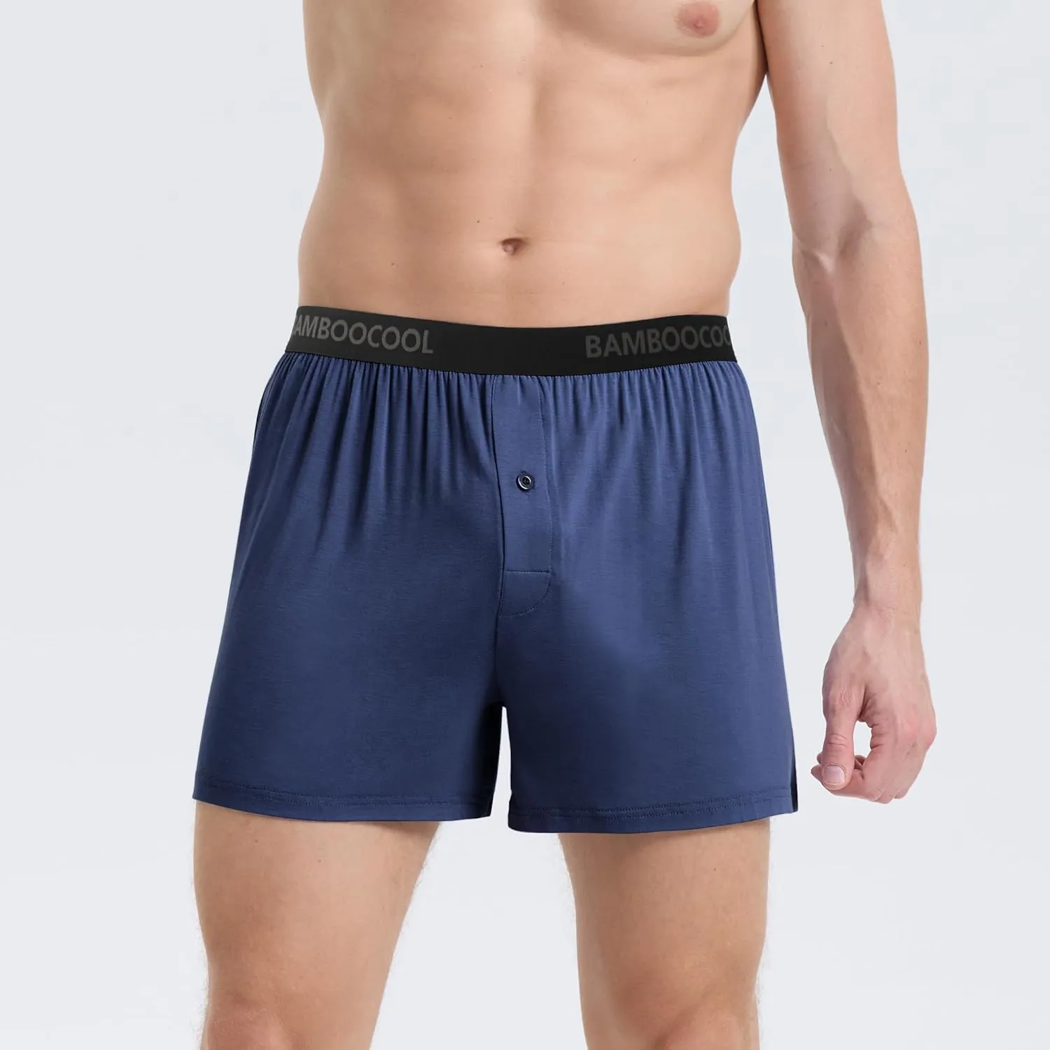 BAMBOO COOL Men's Boxer Shorts Underwear Soft Comfortable Breathable Classic Casual Loose Stretch Knit Short (3 or 5 Pack)