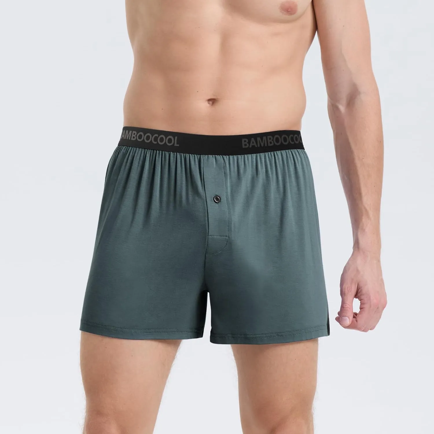 BAMBOO COOL Men's Boxer Shorts Underwear Soft Comfortable Breathable Classic Casual Loose Stretch Knit Short (3 or 5 Pack)