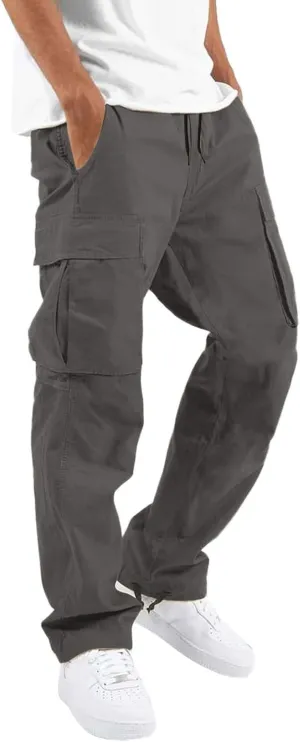 Big and Tall Cargo Pants for Men Sweatpants for Men Hiking Pants with 6 Pocket Lightweight Casual Sports Baggy Jogger