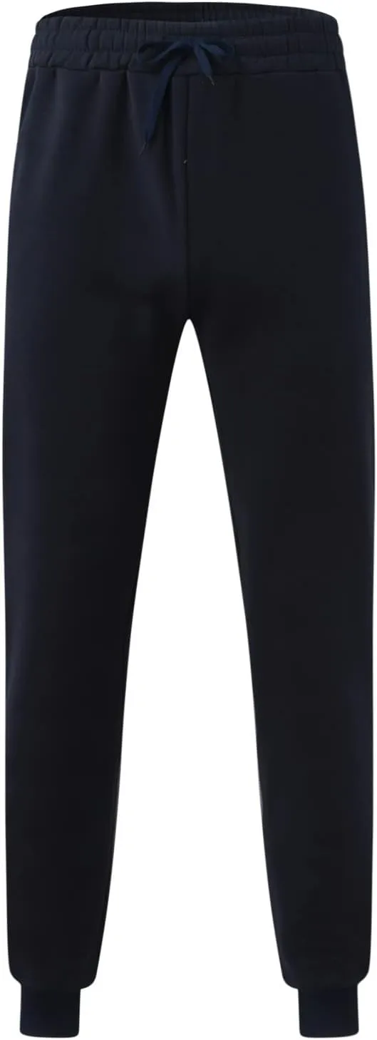 Big and Tall Sweatpants for Men Men's Heavyweight Fleece Cargo Sweatpants Elastic Waist Drawstring Athletic Trousers