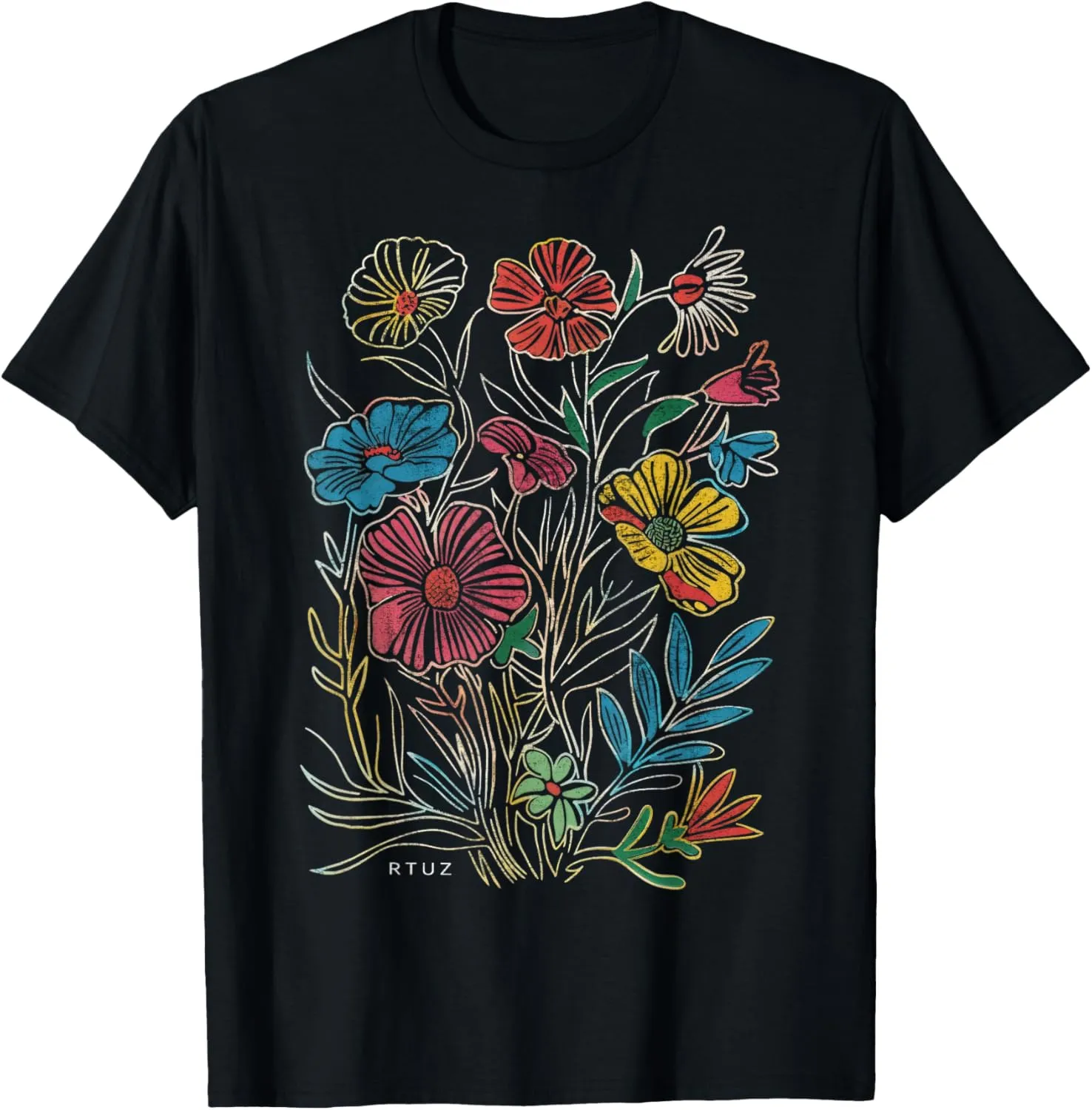 Boho Style Floral Pastel Design Flowers Hipster Streetwear T-Shirt