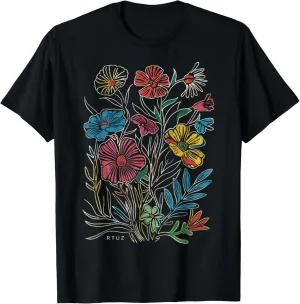 Boho Style Floral Pastel Design Flowers Hipster Streetwear T-Shirt