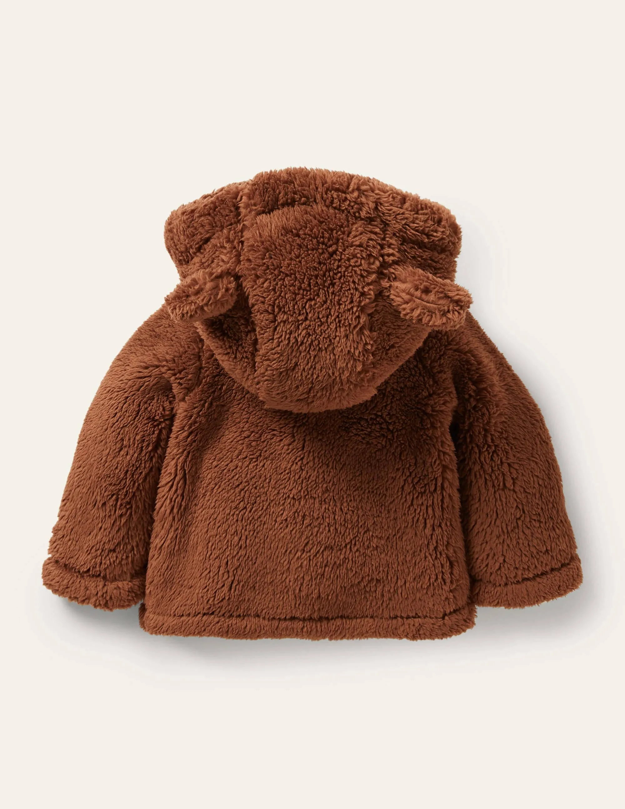 Borg Button-Up Jacket-Terrier Brown Bears