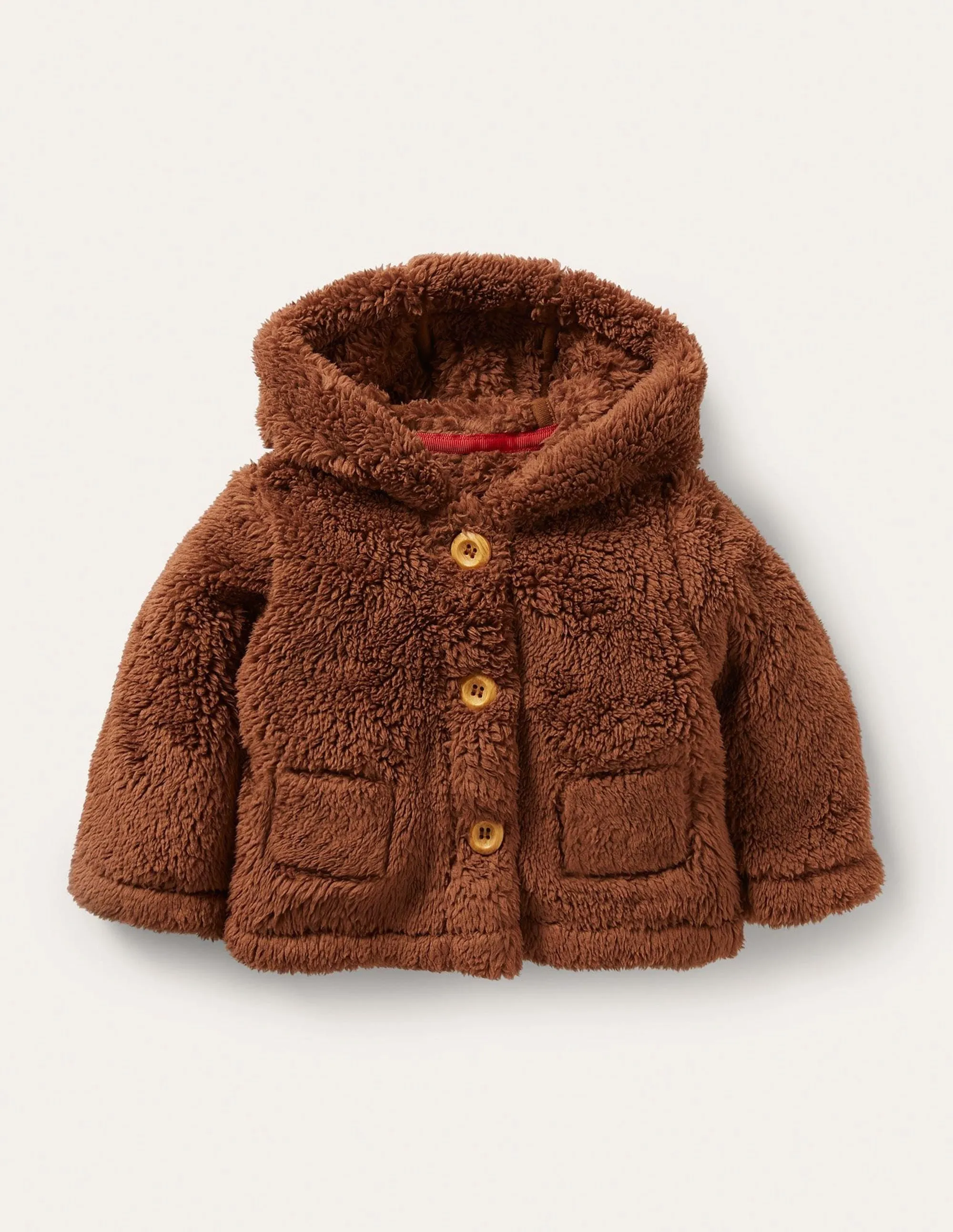 Borg Button-Up Jacket-Terrier Brown Bears