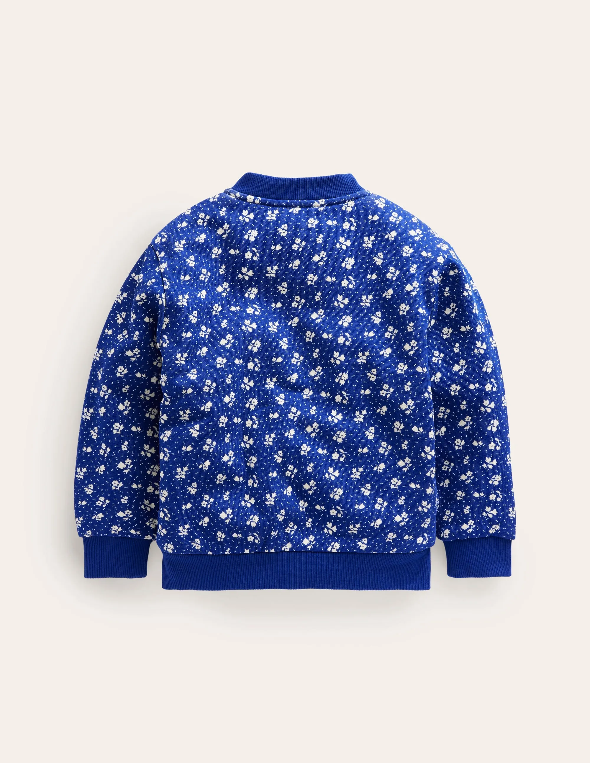 Borg Lined Jersey Bomber-Indigo Sprig Floral