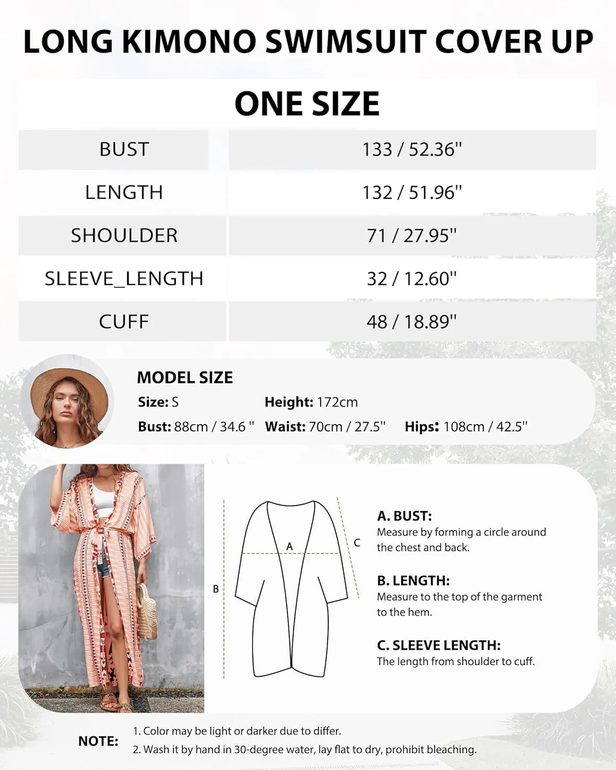 Bsubseach Women's Kimono Swimsuit Cover Up Summer Beach Coverups 2025 Bathing Suit Casual Loose Cardigans for Swimwear