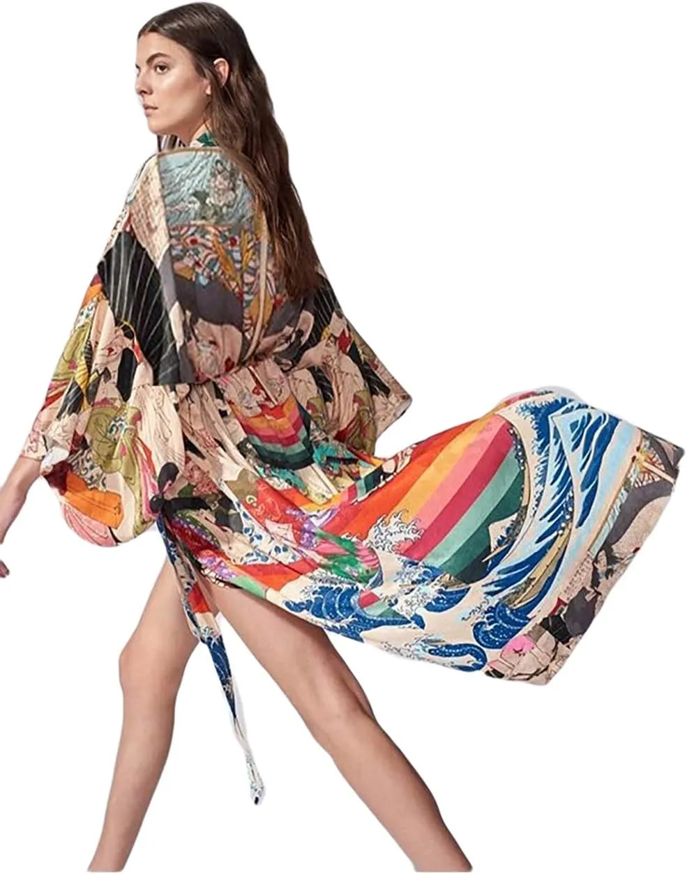 Bsubseach Women's Kimono Swimsuit Cover Up Summer Beach Coverups 2025 Bathing Suit Casual Loose Cardigans for Swimwear