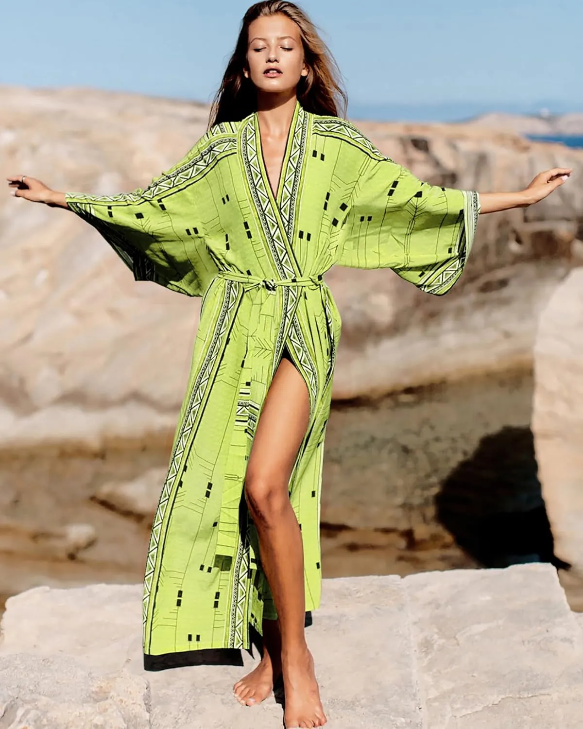 Bsubseach Women's Kimono Swimsuit Cover Up Summer Beach Coverups 2025 Bathing Suit Casual Loose Cardigans for Swimwear