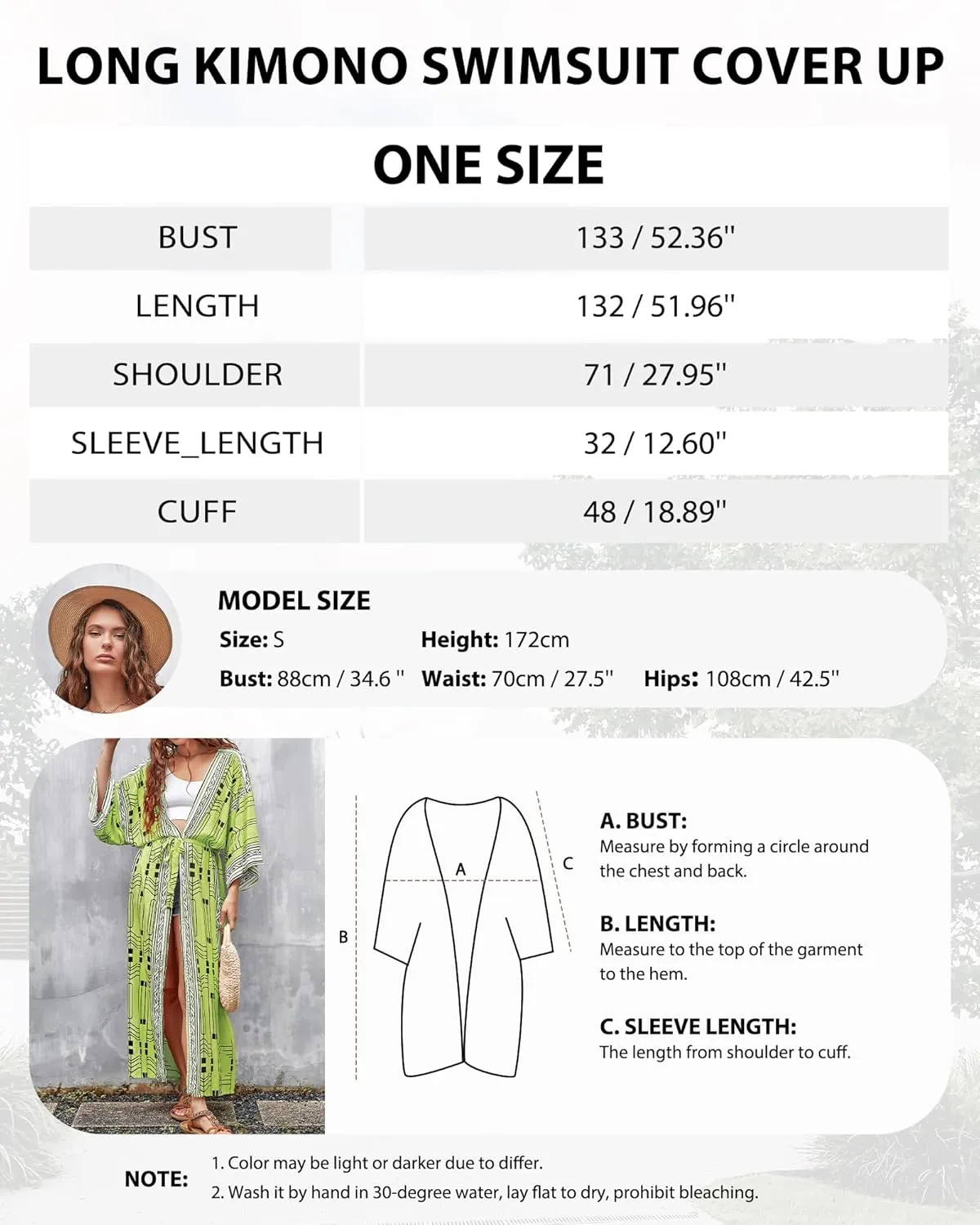 Bsubseach Women's Kimono Swimsuit Cover Up Summer Beach Coverups 2025 Bathing Suit Casual Loose Cardigans for Swimwear