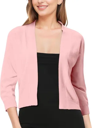 Cardigan for Women, Lightweight Cardigans Women Dressy for Summer, Short Bolero 3/4 Sleeve Cropped Shrug Sweaters Jacket