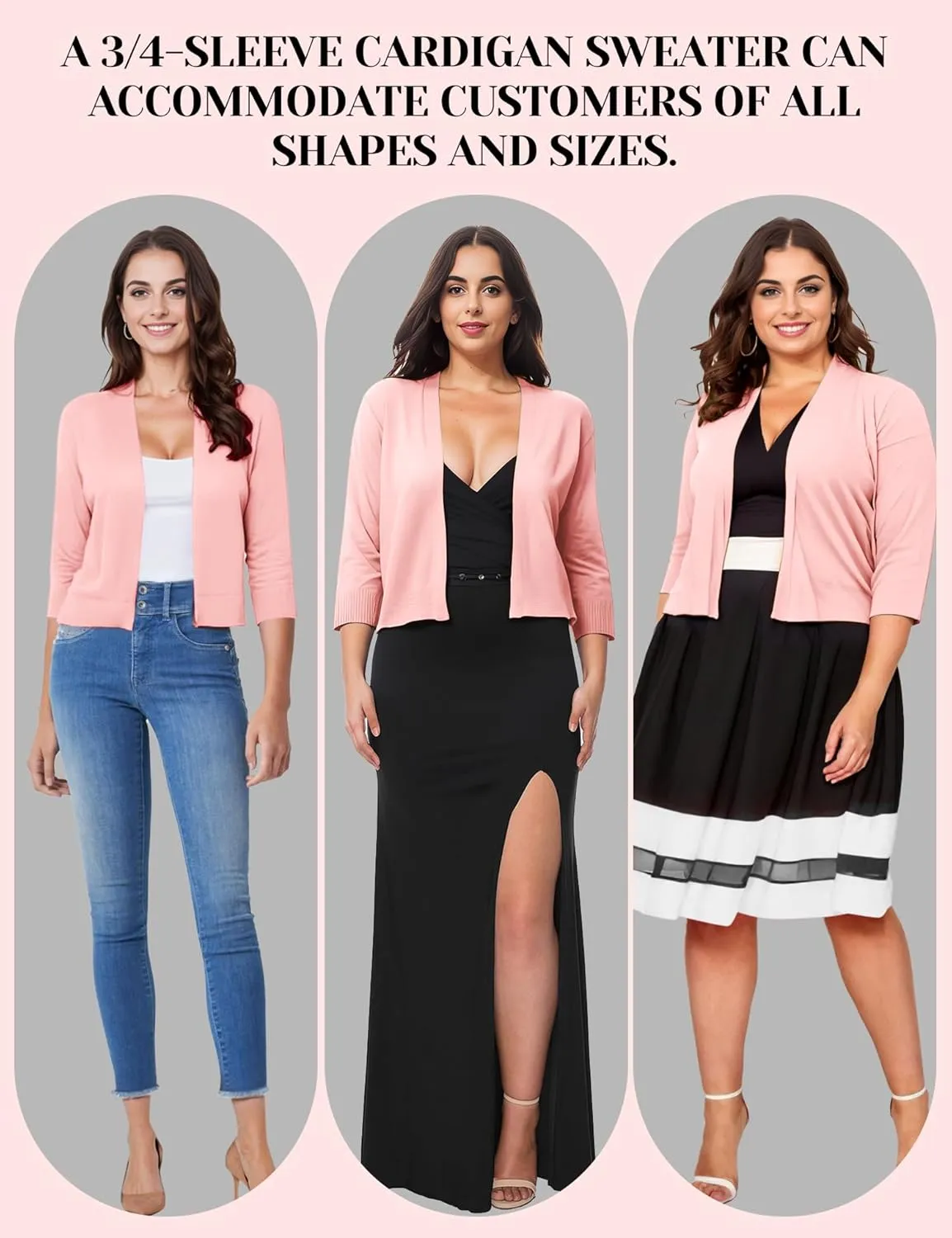 Cardigan for Women, Lightweight Cardigans Women Dressy for Summer, Short Bolero 3/4 Sleeve Cropped Shrug Sweaters Jacket