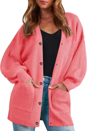 Cardigan Sweaters for Women Oversized Chunky Knit Long Cardigan Open Front Button Cardigans Trendy Fall with Pockets