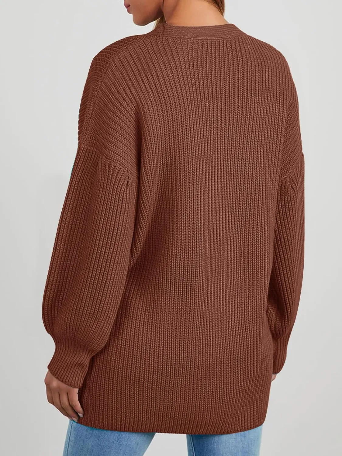 Cardigan Sweaters for Women Oversized Chunky Knit Long Cardigan Open Front Button Cardigans Trendy Fall with Pockets