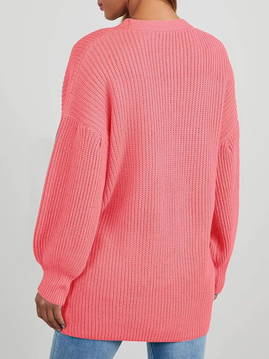 Cardigan Sweaters for Women Oversized Chunky Knit Long Cardigan Open Front Button Cardigans Trendy Fall with Pockets