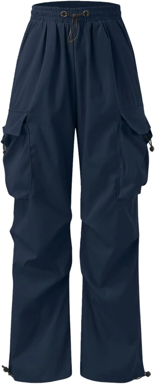 Cargo Pant for Men Lightweight Casual Joggers Drawstring Elastic Waist Work Pants Multi Pockets