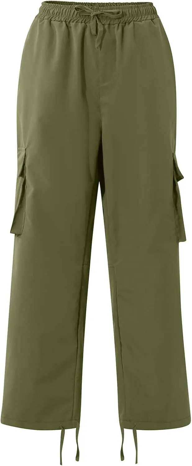 Cargo Pants for Men Baggy Elastic Waist Drawstring Pants with Multi Pockets Fashion Sweatpants 2024 Joggers Trousers