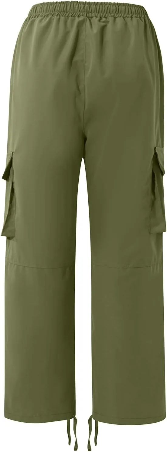 Cargo Pants for Men Baggy Elastic Waist Drawstring Pants with Multi Pockets Fashion Sweatpants 2024 Joggers Trousers