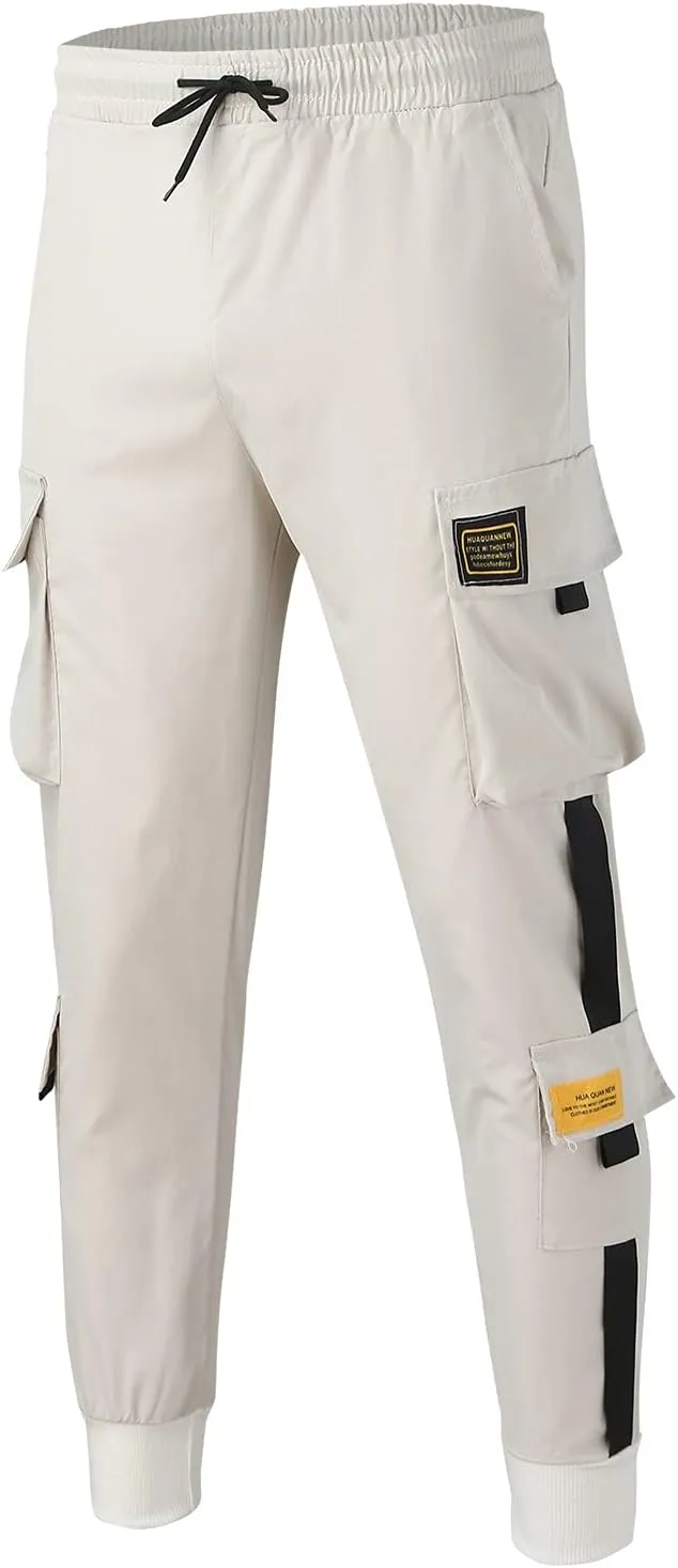 Cargo Pants for Men Big and Tall, 2023 Men's Heavyweight Cargo Fleece Sweatpants Stretch Elastic Waist Jogger Sports