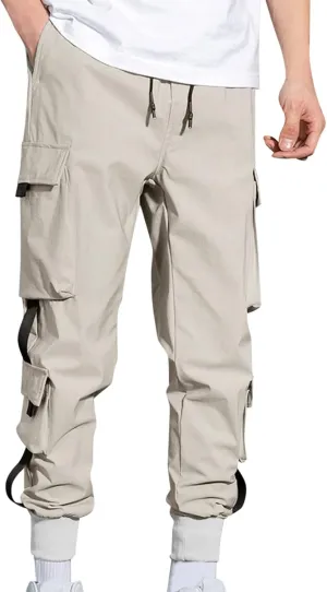 Cargo Pants for Men Big and Tall, 2023 Men's Heavyweight Cargo Fleece Sweatpants Stretch Elastic Waist Jogger Sports