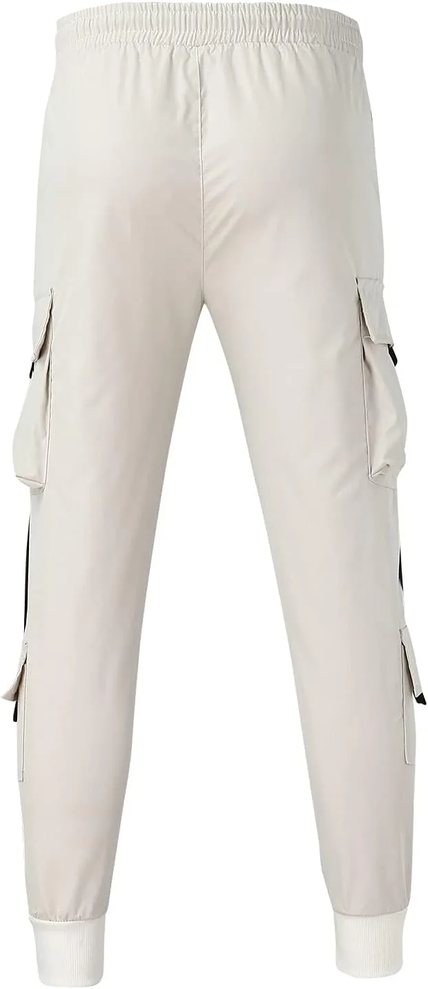 Cargo Pants for Men Big and Tall, 2023 Men's Heavyweight Cargo Fleece Sweatpants Stretch Elastic Waist Jogger Sports