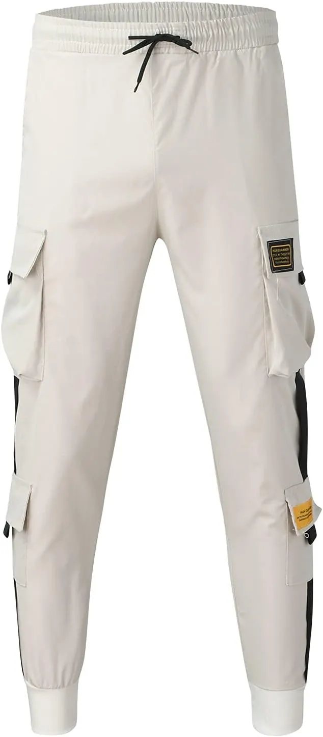 Cargo Pants for Men Big and Tall, 2023 Men's Heavyweight Cargo Fleece Sweatpants Stretch Elastic Waist Jogger Sports
