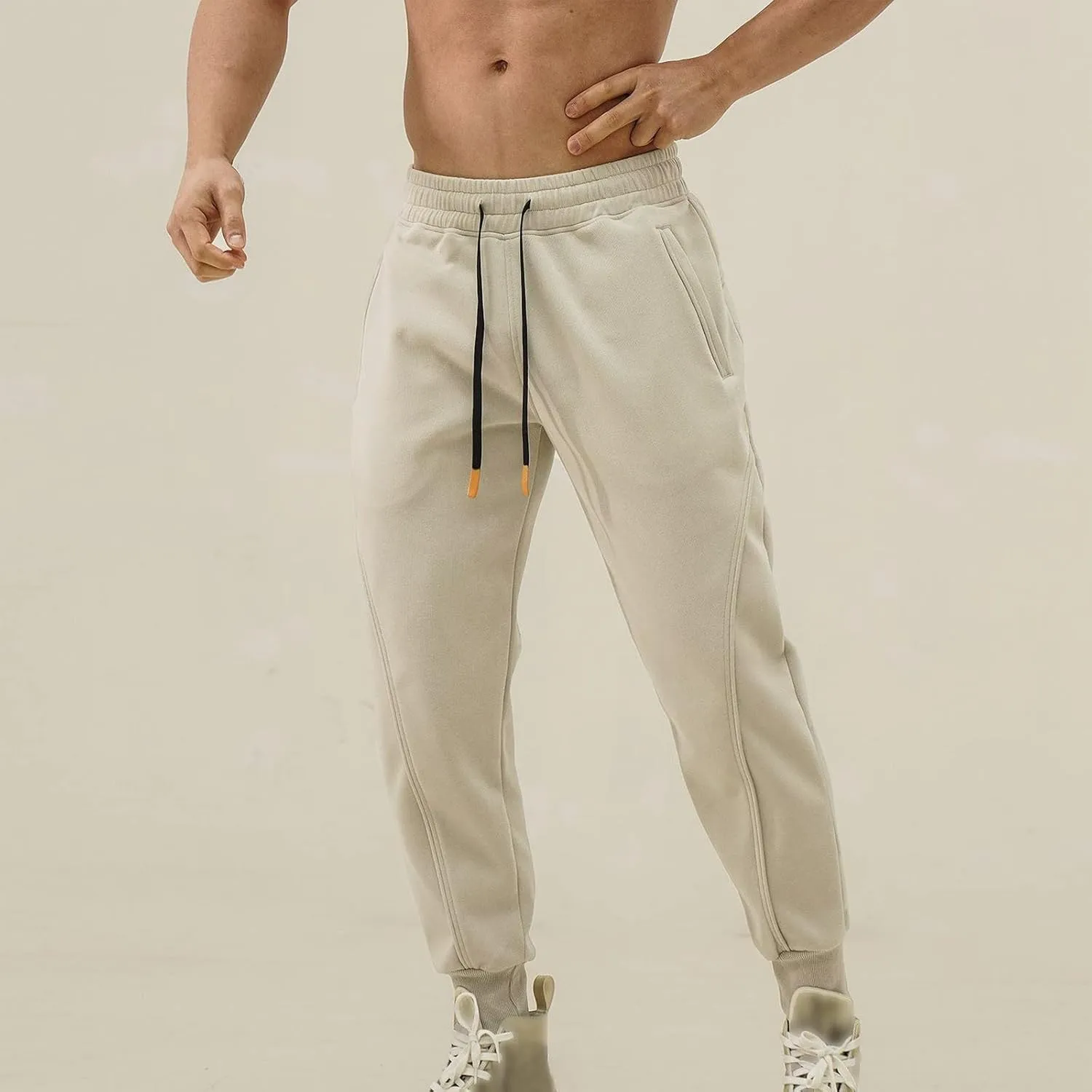 Cargo Pants for Men Big and Tall Cargo Fleece Sweatpants Stretch Elastic Waist Multiple Pockets Sports Pants Fitness