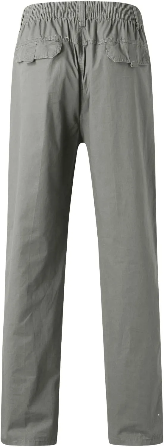 Cargo Pants for Men Big and Tall, for Men Casual Heavyweight Sweatpants Classic Fit Cargo Work Pants Wild Drawstring