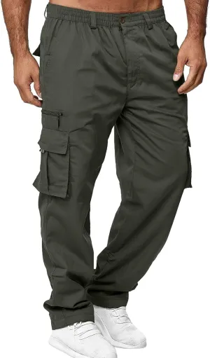 Cargo Pants for Men Big and Tall, for Men Elastic Waist Mens Sweatpants with Zipper Pockets Sweat Pants Men's Winter