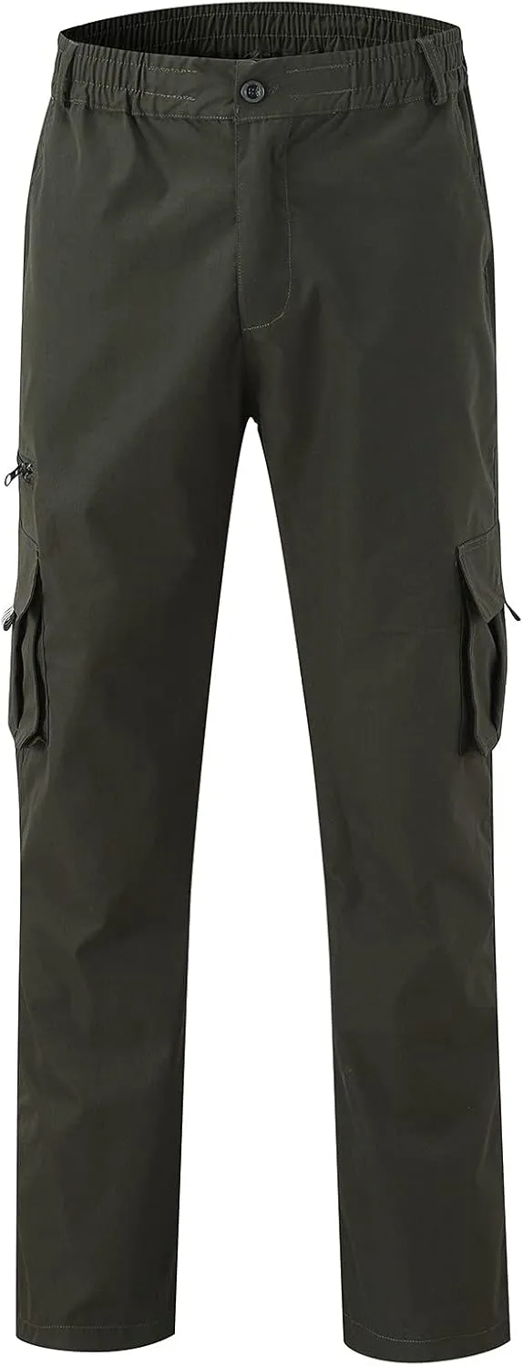Cargo Pants for Men Big and Tall, for Men Elastic Waist Mens Sweatpants with Zipper Pockets Sweat Pants Men's Winter