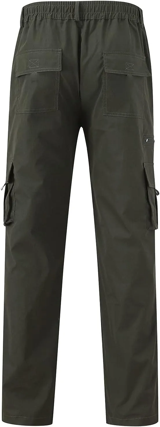 Cargo Pants for Men Big and Tall, for Men Elastic Waist Mens Sweatpants with Zipper Pockets Sweat Pants Men's Winter