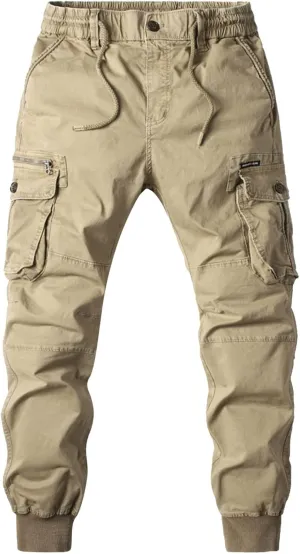 Cargo Pants for Men Big and Tall, Pants Men's Sweatpants with Pockets Solid Fleece Heavyweight Long Overalls Casual