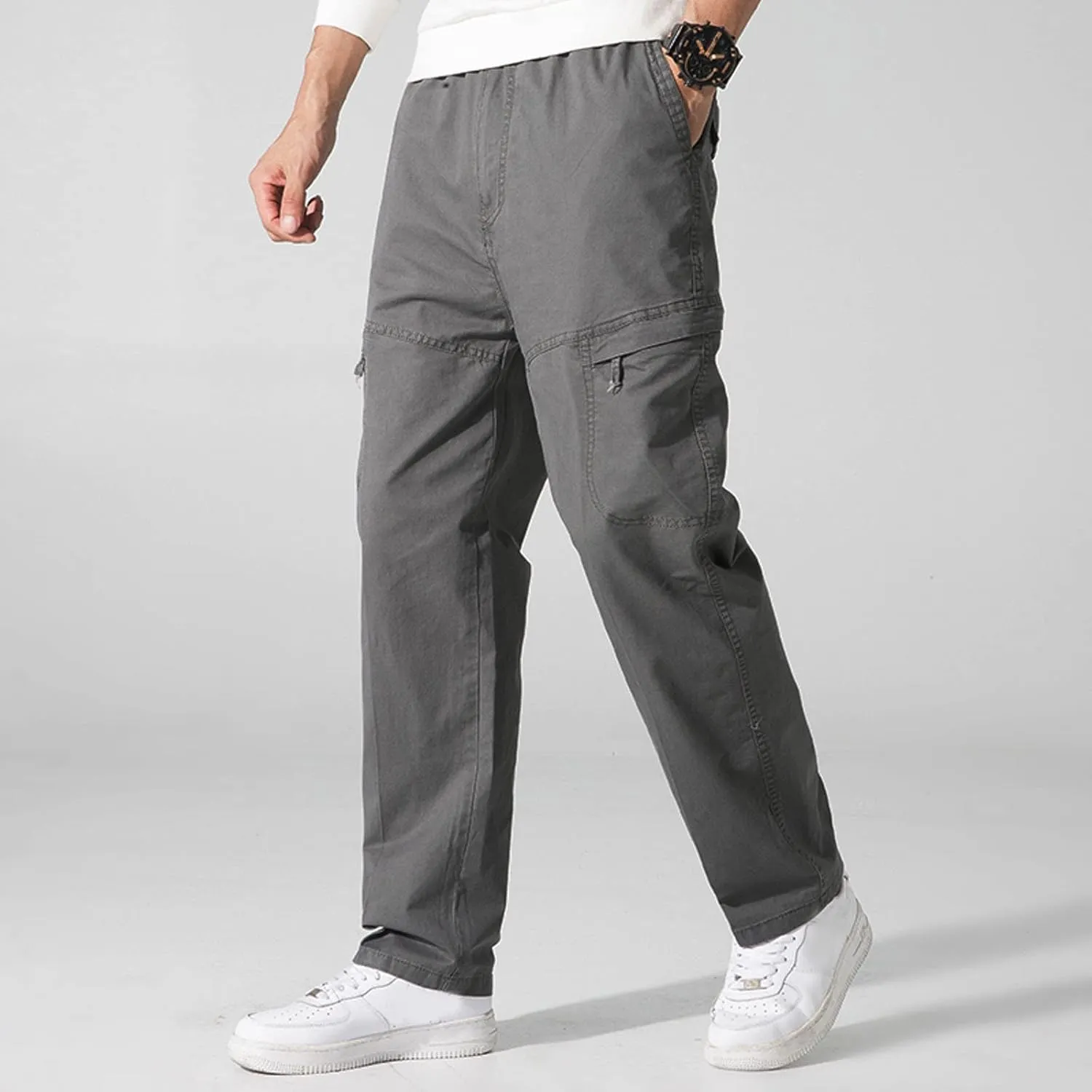 Cargo Pants for Men Big and Tall, Sweatpants Long Pants with Pockets Camping Pants Men Printed Overalls Casual Pocket